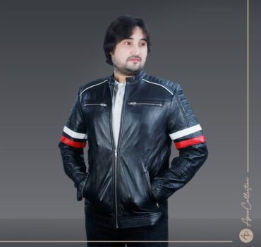 FZ Leather Biker Black & Red Jacket