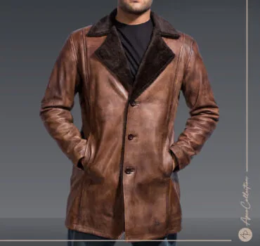 Martin Distressed Leather Fur Coat