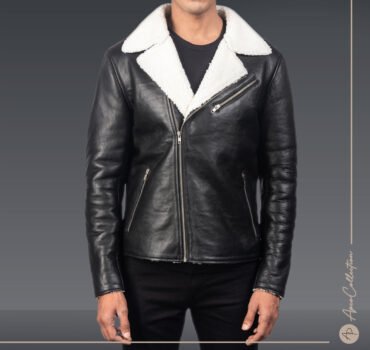 Martin White Shearling Black & White Leather Jacket