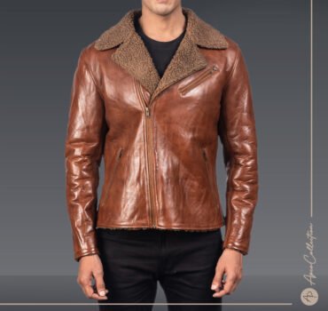 Martin White Shearling Brown Leather Jacket