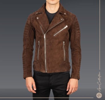Men's Suede Leather Biker Jacket