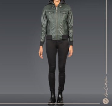 Sarah Green Hooded Leather Bomber Jacket