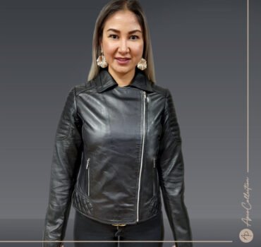 Theressia Black Motor Biker Jacket