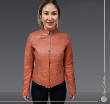 Theressia Tan Brown Leather Jacket Women