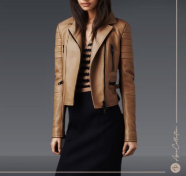 Luisa Brown Quilted Leather Biker Jacket
